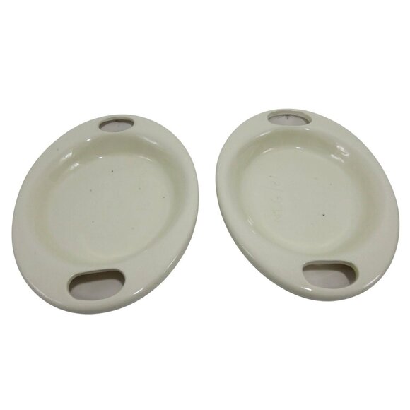 Oval Wall Plaques with Colonial BLUE BOY and Pinky Girl Prints Ceramic Set Of 2 - Picture 4 of 5